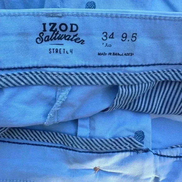 Men 34‎ Waist Light Blue Pineapple Printed Stretch Shorts With Pockets - Picture 8 of 8